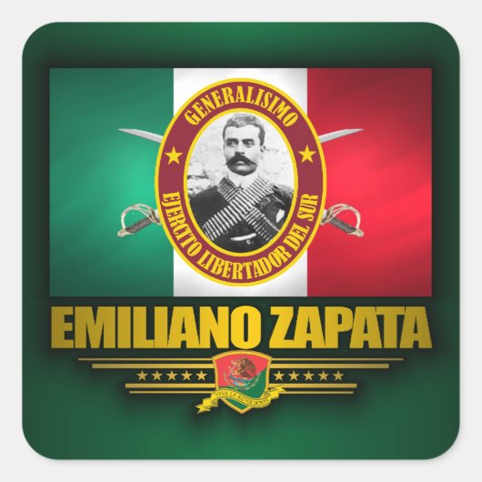 Zapata Vierkante Sticker (Voorkant)