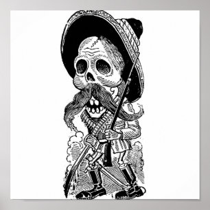 Zapatista Calavera. c. begin jaren '00. Mexico. Poster