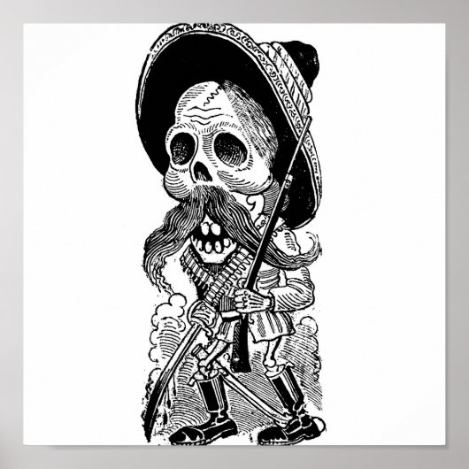 Zapatista Calavera. c. begin jaren '00. Mexico. Poster (Voorkant)