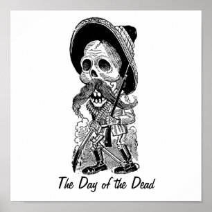 Zapatista Calavera c. begin jaren 1900. Mexico. Poster
