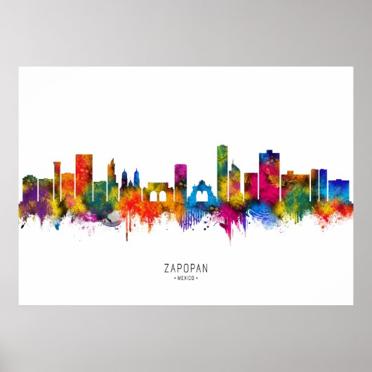 Zapopan Mexico Silhouet Poster (Voorkant)