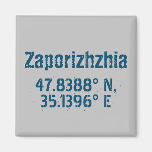 Zaporizhzhia Latitude & lengtegroei Magneet