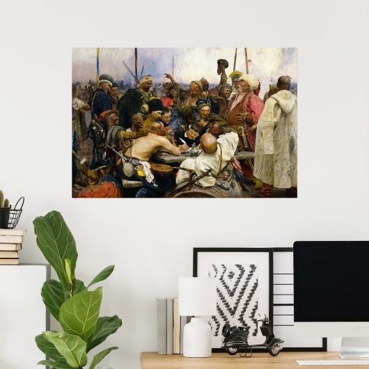 Zaporozhye Cossacks van Ilya Repin Poster (Thuiskantoor)