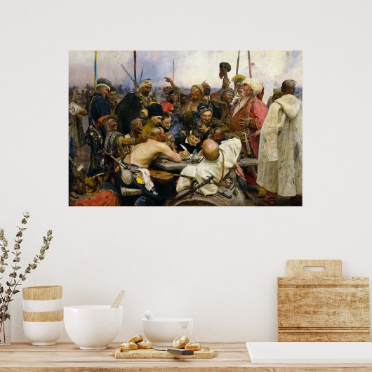 Zaporozhye Cossacks van Ilya Repin Poster (Keuken)