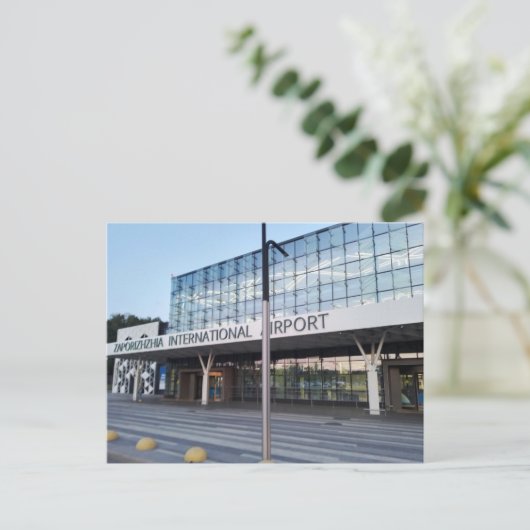 Zaporozhye International Airport in Oekraïne Briefkaart (Staand voorkant)