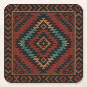Zapotec Folk Art Geometrisch Diamantpapier Onderze Kartonnen Onderzetters
