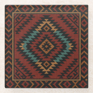 Zapotec Folk Art Geometrische Diamond Glass Onderz Glazen Onderzetter