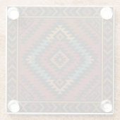 Zapotec Folk Art Geometrische Diamond Glass Onderz Glazen Onderzetter (Achterkant)