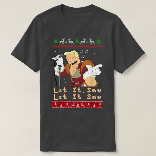 Zapp Brannigan Let it snu Kerstmis T-shirt (Design voorkant)