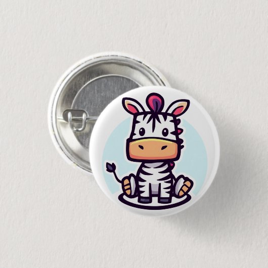 Zappige Zebra Ronde Button 3,2 Cm (Voorkant /achterkant)