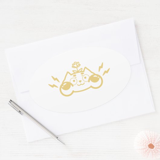 Zappy Chip the Cute Chipmunk Ovale Sticker (Envelop)