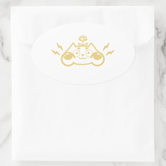 Zappy Chip the Cute Chipmunk Ovale Sticker (Tas)