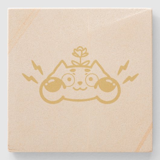 Zappy Chip the Cute Chipmunk Stenen Onderzetter (Voorkant)