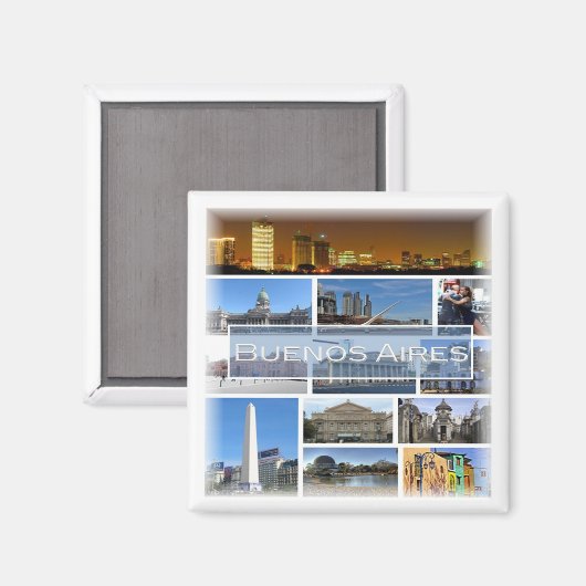 zAR006 BUENOS AIRES, Mosaic, Argentinië, Fridge Magneet (Voorkant / Achterkant)