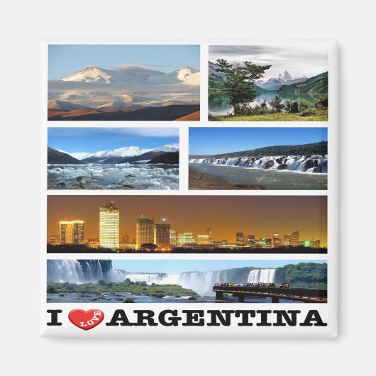zAR032 ARGENTINA I Love, Mosaic, America, Fridge Magneet (Voorkant)