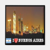 zAR039 BUENOS AIRES I Love by Night, Fridge Magneet (Voorkant)