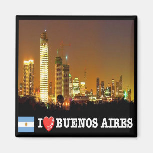 zAR039 BUENOS AIRES I Love by Night, Fridge Magneet