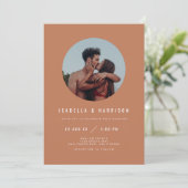 ZARA Burnt Oranje Foto QR Code Weddenschap Kaart (Staand voorkant)