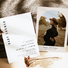 ZARA Eenvoudig Modern Minimalistisch Baby shower Kaart