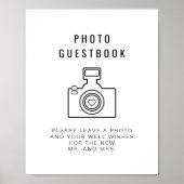 ZARA Minimalist Modern Photo Guestbook Sign Poster (Voorkant)