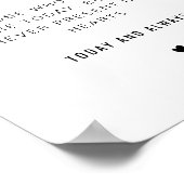 Zara Minimalistische 'In Loving Memory' Huwelijksa Poster (Hoek)