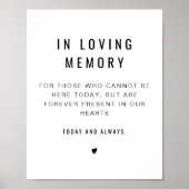 Zara Minimalistische 'In Loving Memory' Trouwposte Poster (Voorkant)