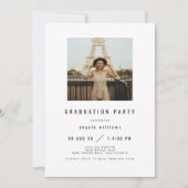 ZARA Modern Afstuderen Invitation with Photo Kaart (Voorkant)