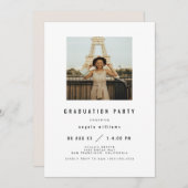 ZARA Modern Afstuderen Invitation with Photo Kaart (Voorkant / Achterkant)