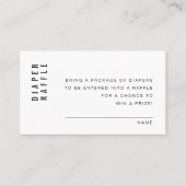 ZARA Modern Minimalist Luier Raffle Game Kaart Plaatskaartje (Voorkant)