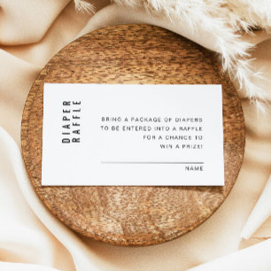ZARA Modern Minimalist Luier Raffle Game Kaart Plaatskaartje