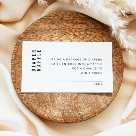 ZARA Modern Minimalist Luier Raffle Game Kaart Plaatskaartje