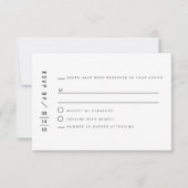 ZARA Modern Minimalist San Serif RSVP-kaart Kaart (Voorkant)