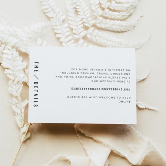 ZARA Modern Minimalist Sans Serif Details Card Kaart