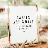 ZARA Modern Minimalistisch Baby shower Favor Sign Poster