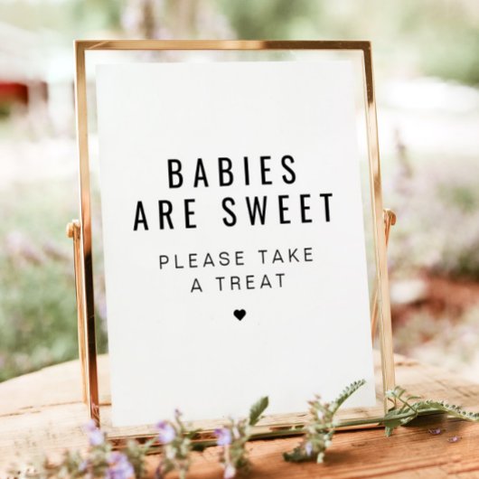 ZARA Modern Minimalistisch Baby shower Favor Sign Poster