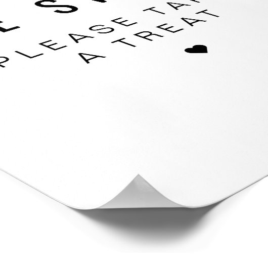 ZARA Modern Minimalistisch Baby shower Favor Sign Poster (Hoek)