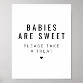 ZARA Modern Minimalistisch Baby shower Favor Sign Poster (Voorkant)