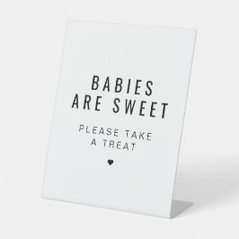 ZARA Modern Minimalistisch Baby shower Favor Sign Reclamebord Met Voetstuk