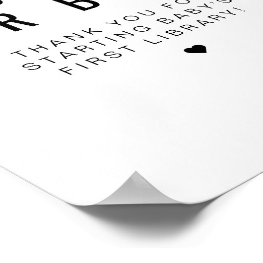 ZARA Modern Minimalistische Boeken voor Baby Sign Poster (Hoek)