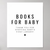 ZARA Modern Minimalistische Boeken voor Baby Sign Poster (Voorkant)