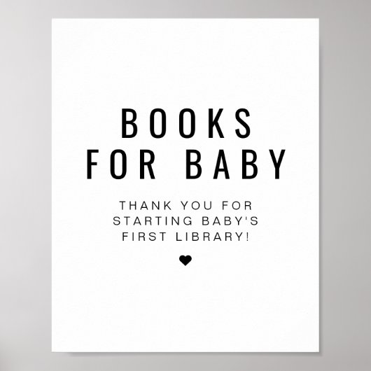 ZARA Modern Minimalistische Boeken voor Baby Sign Poster (Voorkant)