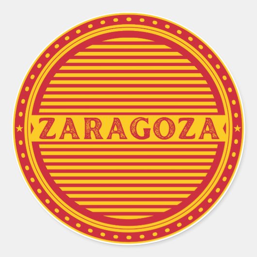 Zaragoza City Pride Emblem – Spanish Identity Ronde Sticker (Voorkant)