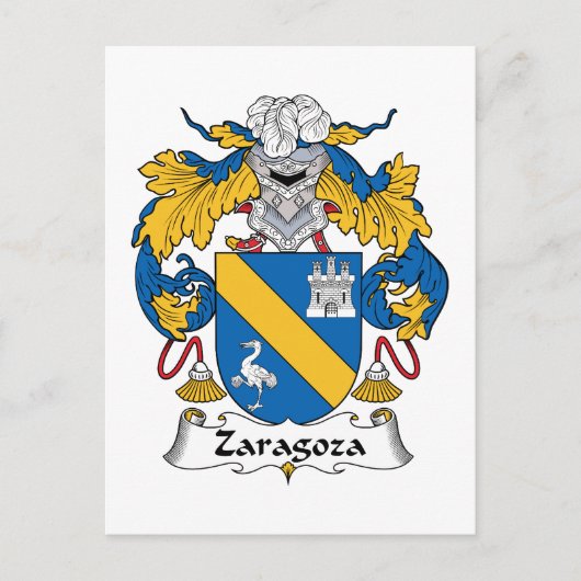 Zaragoza Family Crest Briefkaart (Voorkant)