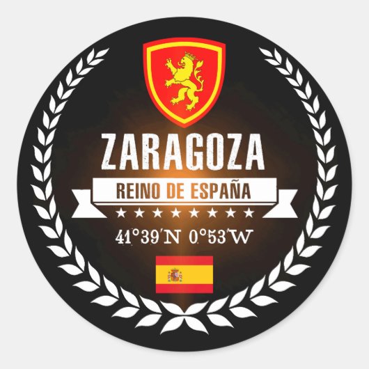 Zaragoza Ronde Sticker (Voorkant)