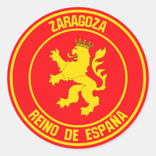 Zaragoza Round Emblem Ronde Sticker (Voorkant)