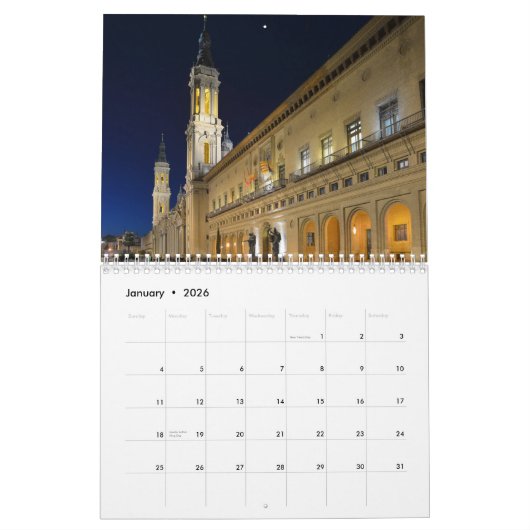 Zaragoza Spanje Kalender 2026 (Jan 2026)