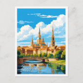 Zaragoza Spanje Kunst vintage reisillustratie Briefkaart (Voorkant)