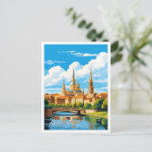 Zaragoza Spanje Kunst vintage reisillustratie Briefkaart (Staand voorkant)