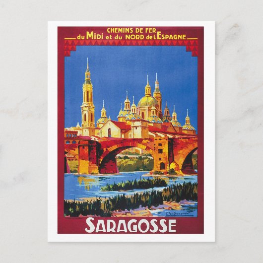 Zaragoza, Spanje, stad, vintage reisansichtkaart Briefkaart (Voorkant)