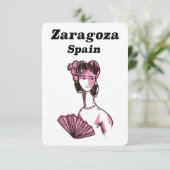 Zaragoza Spanje vintage-poster (Staand voorkant)